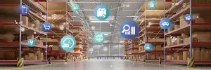 Supply Chain Logistics Parcels Warehouse Icons ProductionPerig